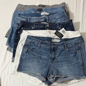 Torrid Women's Jean Shorts - Blue, White, Gray
